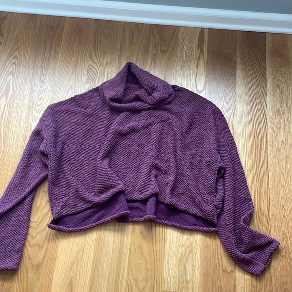 Free people turtle neck maroon sweater size L - Picture 1 of 4